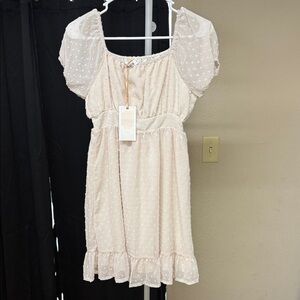 Ivory dress with polkadots 10y